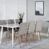 Polar Jídelní stůl 180 cm - Bílá deska / Bílé nohy+Windu Lyx Jídelní židle - Světle šedá / Dub_6