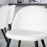 Jídelní stůl Marina - černá deska / černé nohy + sametová jídelní židle manšestrová - béžová / černá_6