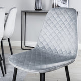 Jídelní stůl Marina - černá deska / černé nohy + jídelní židle Polar Diamond - černé nohy - šedá Velvet_6