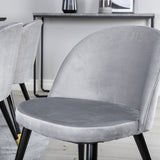 Jídelní stůl Marina - černá deska / černé nohy + sametová jídelní židle mosaz - světle šedá / černá_6