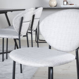 Jídelní stůl Marina - Černá deska / Černé nohy + Jídelní židle Vault - Černé nohy - Šedá látka_6