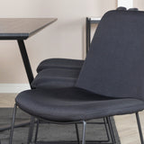 Jídelní stůl Marina - Černá deska / Černé nohy + Jídelní židle Muce - Černé nohy - Černá látka_6