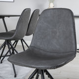 Jídelní stůl Marina - Černá deska / černé nohy + Jídelní židle Polar s funkcí Spin - černá Nohy - Černá PU - Black Stitches_6