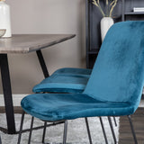 Jídelní stůl Marina - 180*90*H75 - Šedá / Černá + Muce Jídelní židle - Černé nohy - Modrá Velvet_6