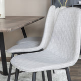 Jídelní stůl Marina - 180*90*H75 - Šedá / Černá + Polar Diamond Jídelní židle - Černé nohy - Šedá látka_6