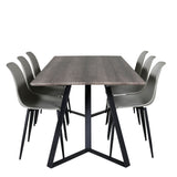 Jídelní stůl Marina - 180*90*H75 - Šedá / Černá+Polar Plastová jídelní židle - Černé nohy / Šedá Plast_6