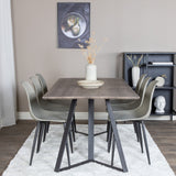 Jídelní stůl Marina - 180*90*H75 - Šedá / Černá+Polar Plastová jídelní židle - Černé nohy / Šedá Plast_6