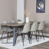 Jídelní stůl Marina - 180*90*H75 - Šedá / Černá+Polar Plastová jídelní židle - Černé nohy / Šedá Plast_6