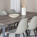 Jídelní stůl Marina - 180*90*H75 - Šedá / Černá+Polar Plastová jídelní židle - Černé nohy / Šedá Plast_6