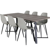 Jídelní stůl Marina - 180*90*H75 - Šedá / Černá+Polar Plastová jídelní židle - Černé nohy / Šedá Plast_6