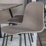 Jídelní stůl Marina - 180*90*H75 - Šedá / Černá+Arktická jídelní židle - Černé nohy - Khaki Plast_6