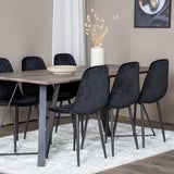 Jídelní stůl Marina - 180*90*H75 - Šedá / Černá + Polar Diamond Jídelní židle - Černé nohy - Black Velvet_6