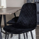 Jídelní stůl Marina - 180*90*H75 - Šedá / Černá + Polar Diamond Jídelní židle - Černé nohy - Black Velvet_6