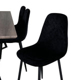 Jídelní stůl Marina - 180*90*H75 - Šedá / Černá + Polar Diamond Jídelní židle - Černé nohy - Black Velvet_6
