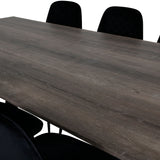 Jídelní stůl Marina - 180*90*H75 - Šedá / Černá + Polar Diamond Jídelní židle - Černé nohy - Black Velvet_6