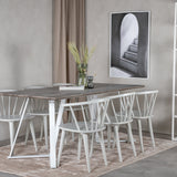 Jídelní stůl Marina - šedý "dub" / bílé nohy + jídelní židle Bobby Windsor - Grey_6