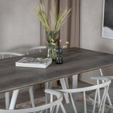 Jídelní stůl Marina - šedý "dub" / bílé nohy + jídelní židle Bobby Windsor - Grey_6