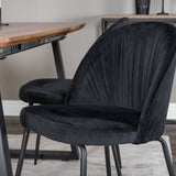 Jídelní stůl Inca - 160/200*85*H75 - Dub / Černá+Wrinkles Jídelní židle - Černé nohy - Black Velvet_4