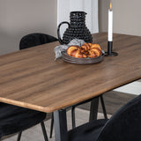 Jídelní stůl Inca - 160/200*85*H75 - Dub / Černá+Wrinkles Jídelní židle - Černé nohy - Black Velvet_4