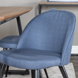 Jídelní stůl Inca - 160/200*85*H75 - Dub / Černá + Sametová jídelní židle - Černé nohy - Modrá látka_4