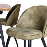 Jídelní stůl Inca - 160/200*85*H75 - Dub / Black+Velvet Jídelní křeslo - Černé nohy - Dusty Green Velvet_4