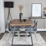 Jídelní stůl Inca - 160/200*85*H75 - Dub / Černá+Arktická jídelní židle - Šedé nohy - Šedý plast_4