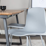 Jídelní stůl Inca - 160/200*85*H75 - Dub / Černá+Arktická jídelní židle - Šedé nohy - Šedý plast_4