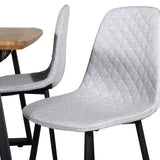 Jídelní stůl Inca - 160/200*85*H75 - Dub / Černá+Polar Diamond Jídelní židle - Černé nohy - Šedá látka_4