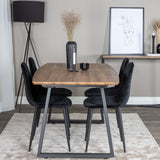 Jídelní stůl Inca - 160/200*85*H75 - Dub / Černá+Polar Diamond Jídelní židle - Černé nohy - Black Velvet_4