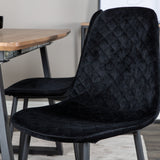 Jídelní stůl Inca - 160/200*85*H75 - Dub / Černá+Polar Diamond Jídelní židle - Černé nohy - Black Velvet_4