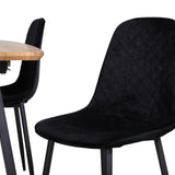 Jídelní stůl Inca - 160/200*85*H75 - Dub / Černá+Polar Diamond Jídelní židle - Černé nohy - Black Velvet_4