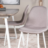 Inca Extentiontable - šedý "dub" / bílá Nohy + Polar Chair - Šedá látka Bílé Nohy _4