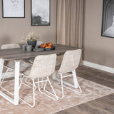 Inca Extentiontable - šedý "dub" / bílá Nohy+Cirebon Jídelní židle - White Wash_4