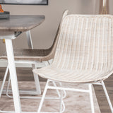 Inca Extentiontable - šedý "dub" / bílá Nohy+Cirebon Jídelní židle - White Wash_4