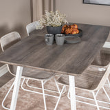 Inca Extentiontable - šedý "dub" / bílá Nohy+Cirebon Jídelní židle - White Wash_4