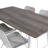 Inca Extentiontable - šedý "dub" / bílá Nohy+Cirebon Jídelní židle - White Wash_4