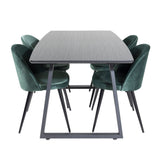 Inca Extentiontable - Černá deska / černá Nohy+Velvet Jídelní židle - Zelená / Černá_4