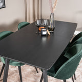 Inca Extentiontable - Černá deska / černá Nohy+Velvet Jídelní židle - Zelená / Černá_4