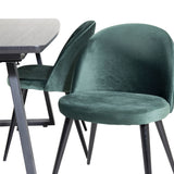Inca Extentiontable - Černá deska / černá Nohy+Velvet Jídelní židle - Zelená / Černá_4
