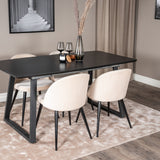 Rozšiřitelný Inca - černý top / černé nohy + sametová jídelní židle - béžová / černá_4