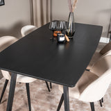 Rozšiřitelný Inca - černý top / černé nohy + sametová jídelní židle - béžová / černá_4