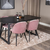 Inca Extentiontable - Černá top / černá Nohy+Velvet Jídelní židle - Pink / Black_4