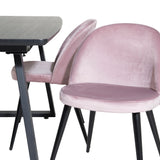 Inca Extentiontable - Černá top / černá Nohy+Velvet Jídelní židle - Pink / Black_4