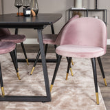 Rozšiřitelný Inca - černý top / černé nohy + sametová jídelní židle mosaz - růžová / černá_4