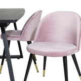 Rozšiřitelný Inca - černý top / černé nohy + sametová jídelní židle mosaz - růžová / černá_4