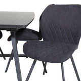 Inca Extentiontable - Černá top / černá Nohy+Gemma Jídelní židle - Černé nohy - Black Fabric_4