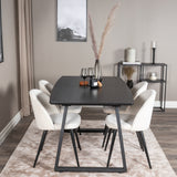 Rozšiřitelný Inca - černý top / černé nohy + sametová jídelní židle manšestr - béžová / černá_4