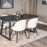 Rozšiřitelný Inca - černý top / černé nohy + sametová jídelní židle manšestr - béžová / černá_4