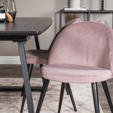 Inca Extentiontable - Černá top / černá Nohy+Velvet Jídelní židle Manšestr - Růžová / Černá_4