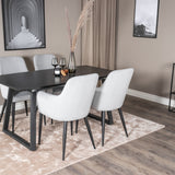 Rozšiřitelný Inca - černý vrch / černé nohy + komfortní jídelní židle - černé nohy / světle šedý manšestr _4